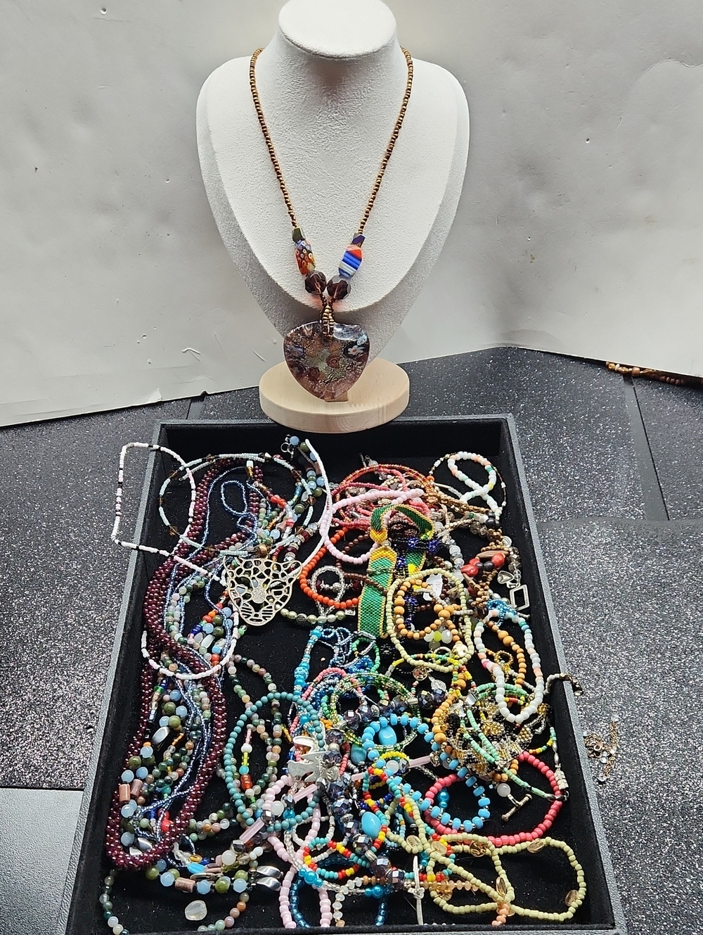 Bundle of Glass And Seedbead Bracelets And Necklaces